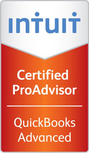 A red and white badge for the intuit certified proadvisor.